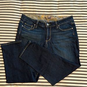 PAIGE Roxbury Crop dark wash jeans. Sz 30